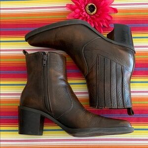 Sam & Libby Brown Leather Ankle Boots Sz 8